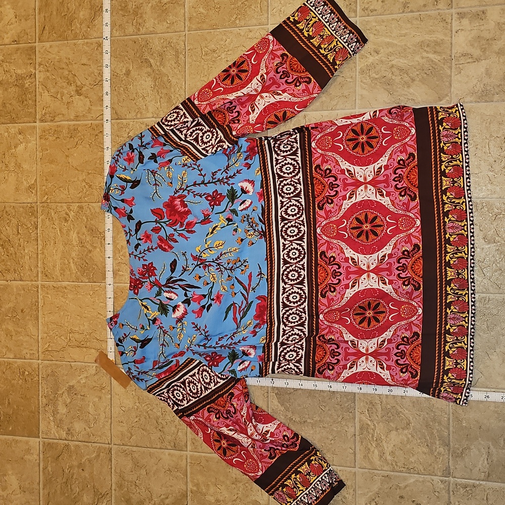 Floral Multicolor Women's Top - Aziza - Picture 8 of 8